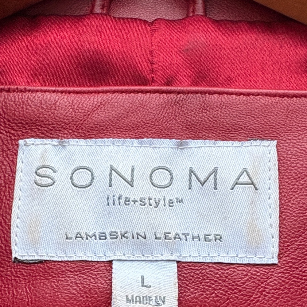 Sonoma Women's Bold Red Leather Jacket - Picture 2 of 7